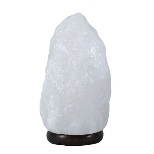 Himalayasalzlampe Weiß mit Holzfuß 5–7 kg